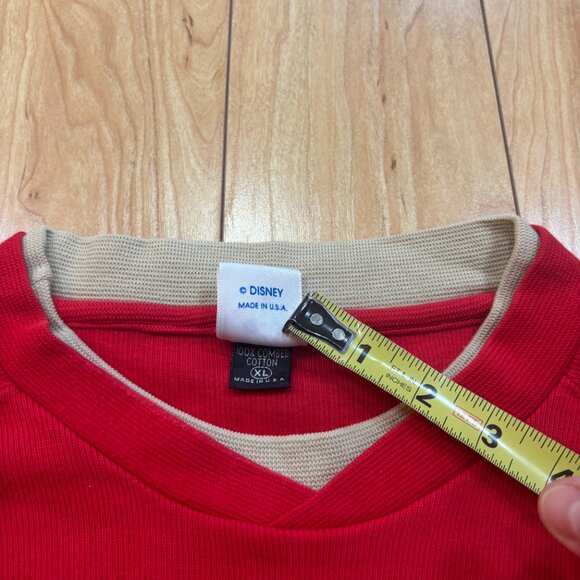Disney Wear Mickey Embroidered Red V Neck Sweater Made USA Men's Size XL VTG - Picture 7 of 7